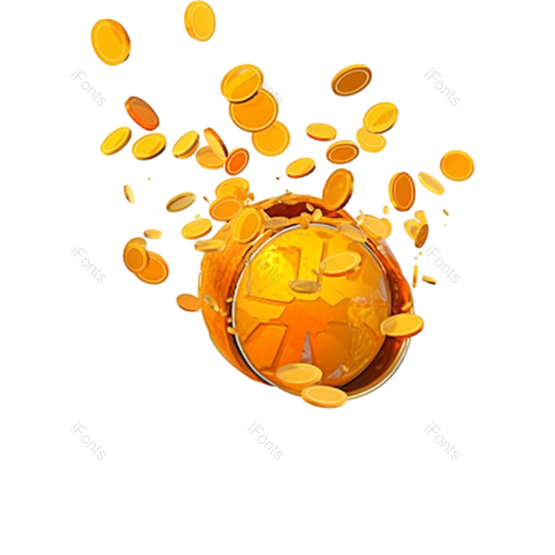 卡通图片,金币元素,粒子PNG,硬币免抠素材